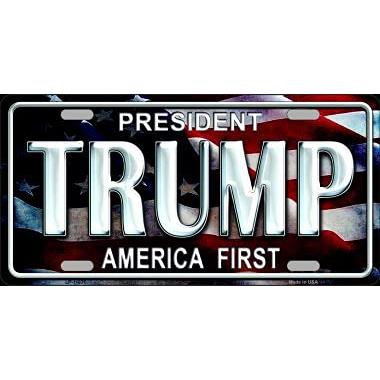 Trump America First Novelty Metal License Plate Tag LP-11031