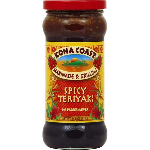 Kona Coast Spicy Teriyaki Marinade and Grilling Sauce, 14.5 oz