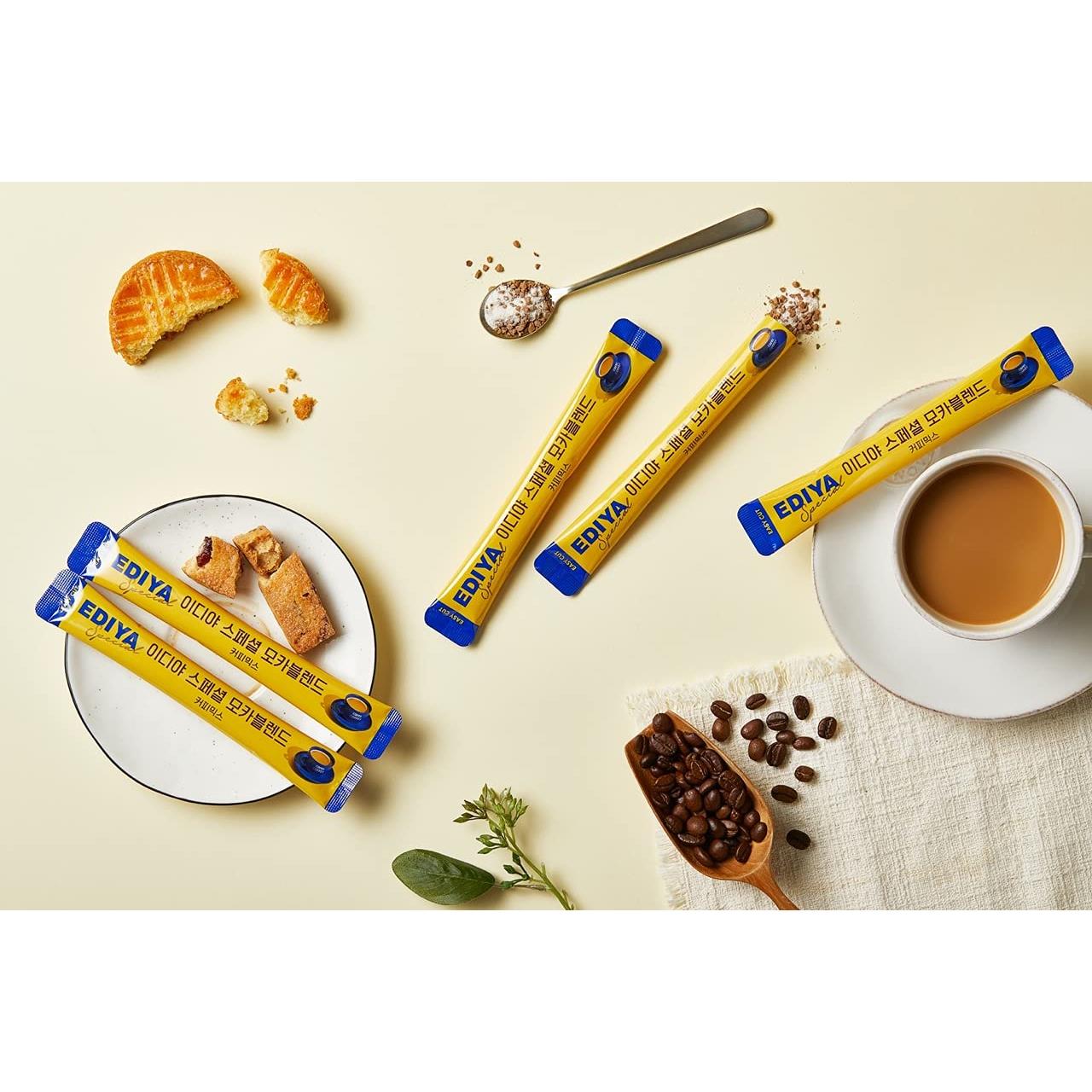 [Product expired soon] EDIYA Special Mocha Blend 3in1 coffee mix, 100 sticks, 38 fl oz