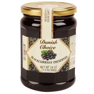 DANISH CHOICE Preserve Regular Sugar Glass Jar, 840923003691, Black Currant, 24 Ounce