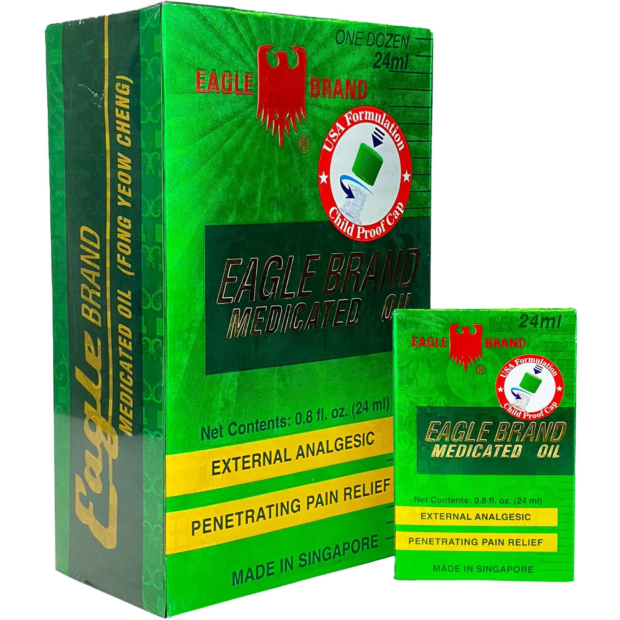 A Dozen Eagle Brand Medicated Oil 24ml (O.8 oz), Pack of 12