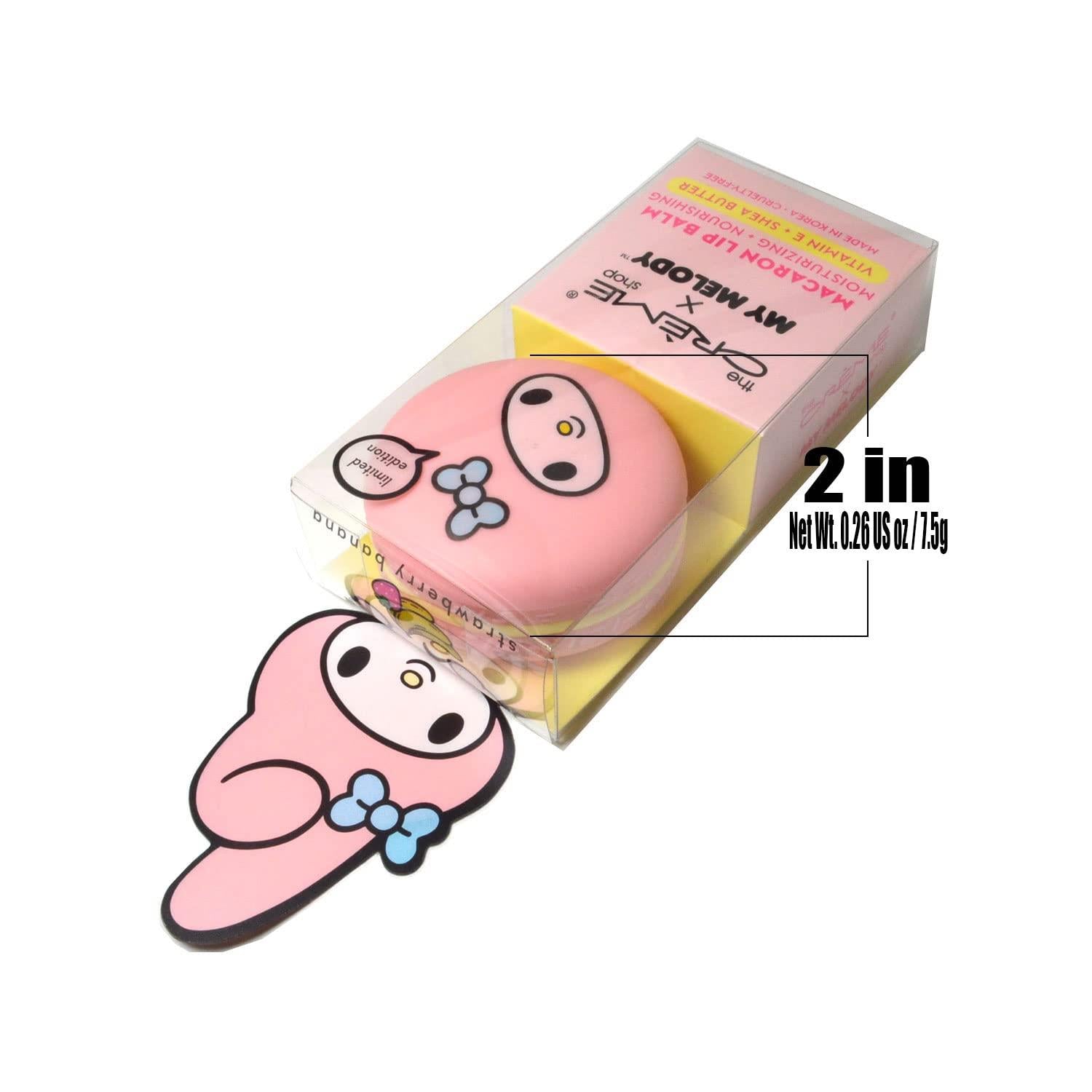 The Creme Shop 1 My Melody Macaron Lip Balm - Moisturizing + Nourishing Vitamin E + Shea Butter [ My Melody : MMLB8388 ] Made Pink