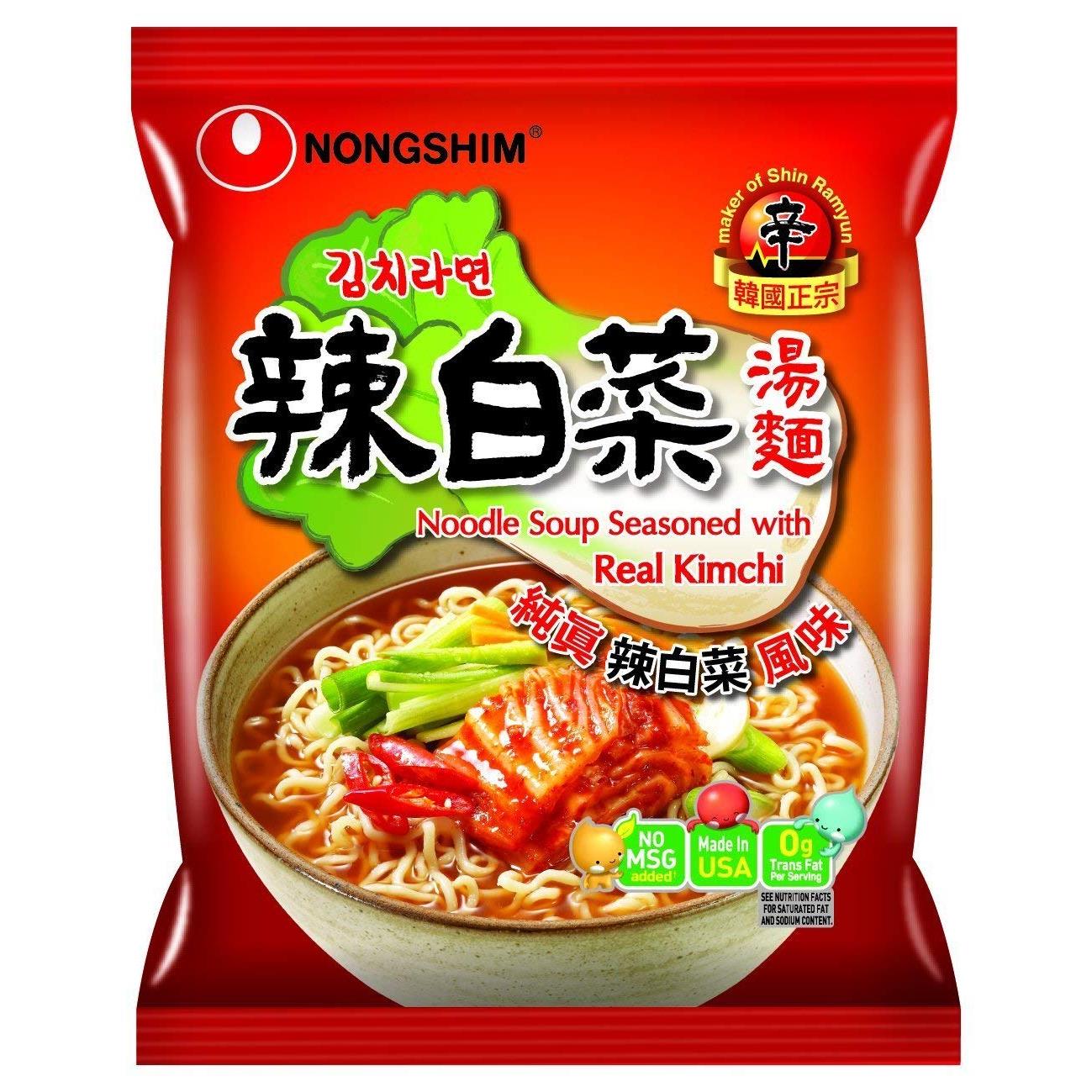 Nongshim Noodle Soup Ramen, with Real Kimchi 4.2 Ounce (Pack of 4)