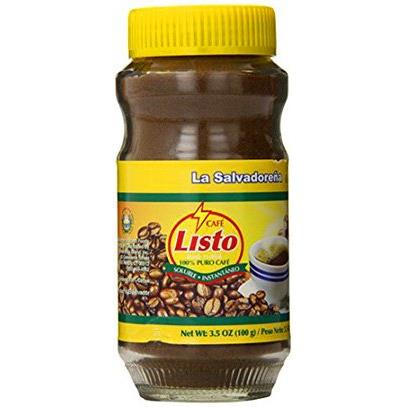 Café Listo 3.5 oz(100g) 100% Pure Authentic Instant Coffee From El Salvador