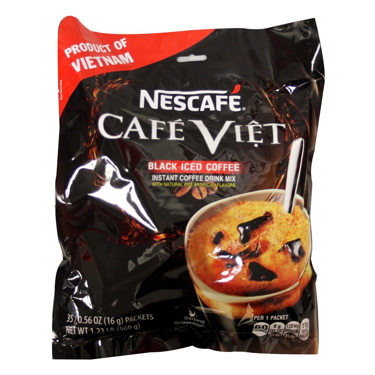 即溶越南黑冰咖啡 Nescafe Cafe Viet Black Iced coffee instant coffee drink mix - 35 Packets/1.23lb