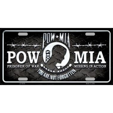 POW MIA Novelty Metal License Plate Tag LP-8576