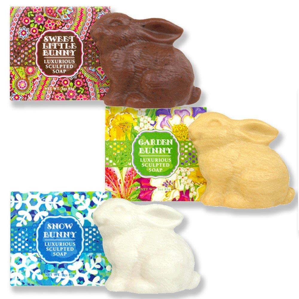 Greenwich Bay Trading Company Bunny Rabbit Luxurious Shea Butter Sculptured Soap Gift Set (Set of 3)