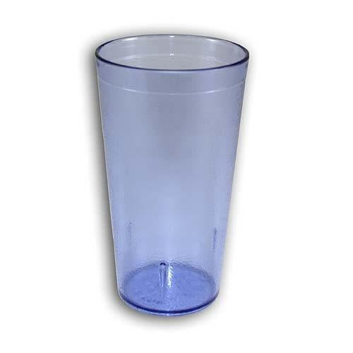 NEW, 16 Oz. (Ounce) Restaurant Tumbler Beverage Cup, Glassware & Drinkware, Stackable Cups, Break-Resistant Commmerical Plastic, Set of 6 - Blue
