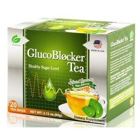 GlucoBlocker Gymnema Green Tea - Clinically Proven for Diabetes Blood Sugar Control, 20 Bags