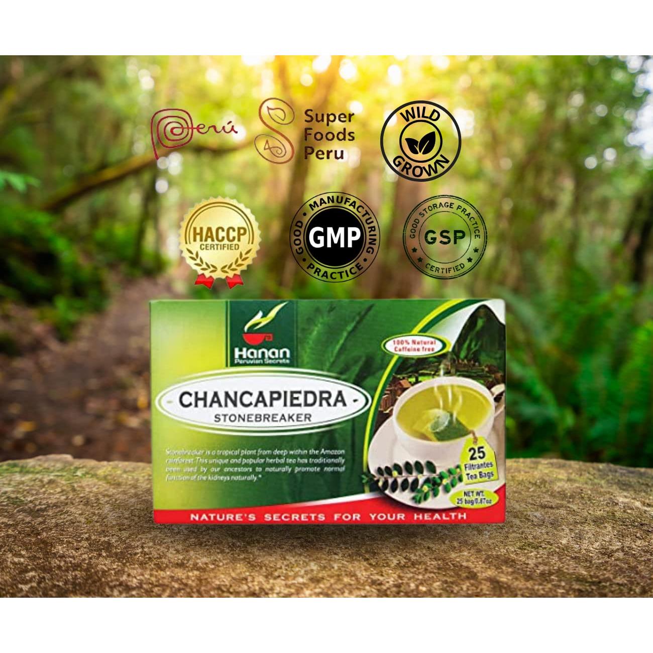 Hanan Peruvian Secrets Chancapiedra Herbal Tea | 100% Natural Stonebreaker | 25 Tea Bags | Aids in Promoting Normal Kidney Function Naturally