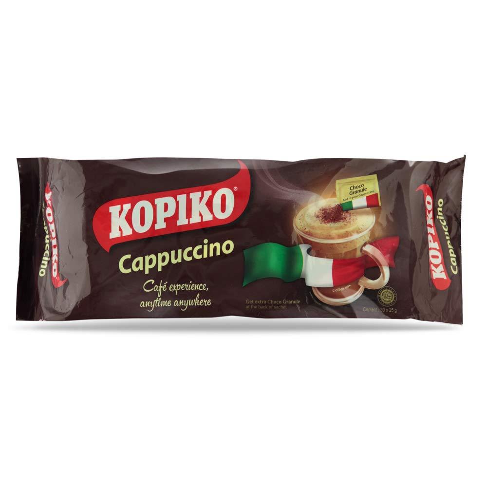 Kopiko Cappuccino Long Pack 3 in 1 Instant Coffee Mix 30 Bags, 25g, 2 Packs