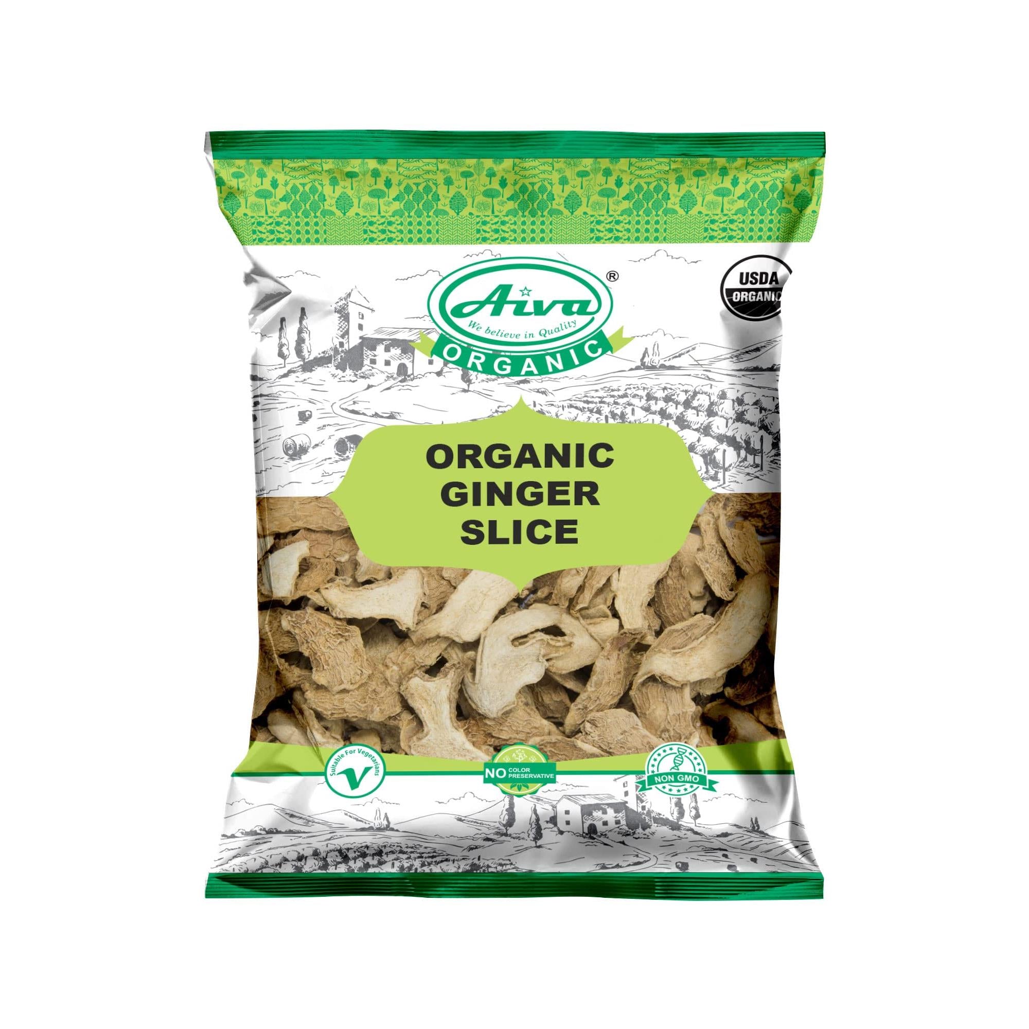 AIVA - Organic Dried Ginger Slice - USDA Certified - Ginger Root - 7 oz