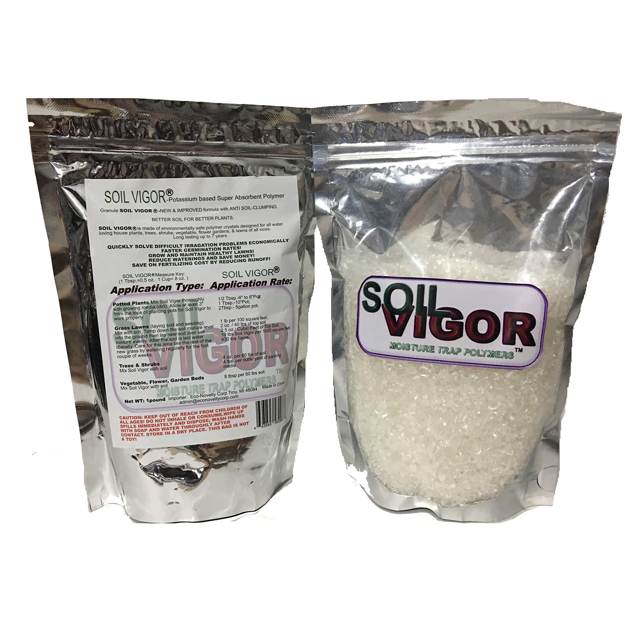 2 Lb. Soil Vigor Super Absorbent Polymer, Moisture Trap For Trees, Shrubs, Vegetable, Flower Gardens, Lawns, And Potting Plants