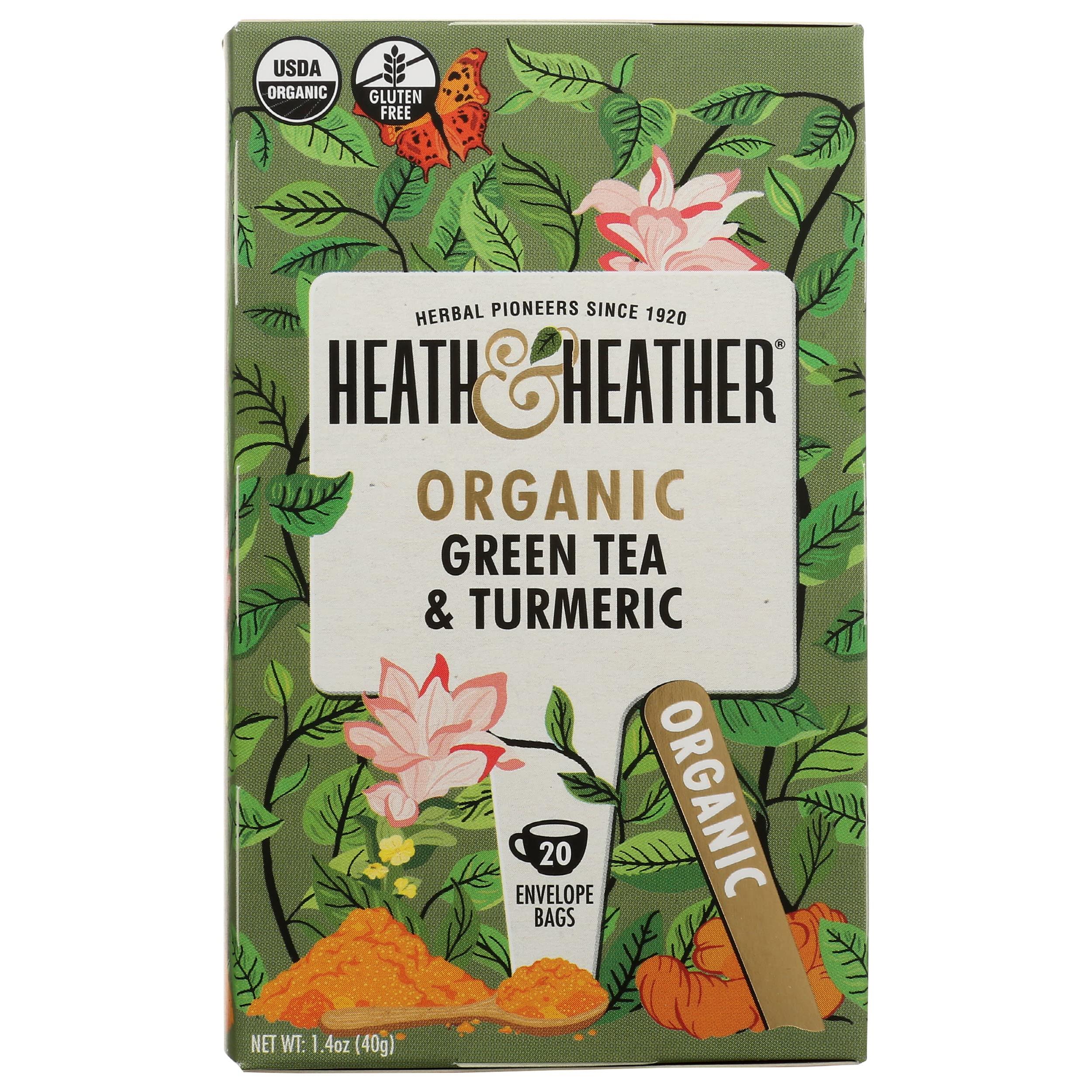 HEATH & HEATHER Organic Green Tea & Turmeric, 1.4 OZ