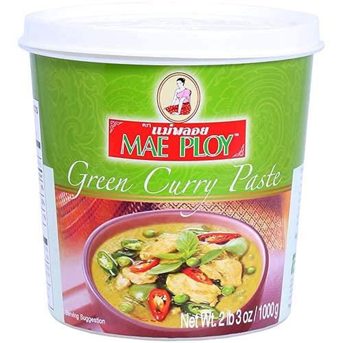 Mae Ploy Authentic Thai Green Curry Paste For Thai Curries And Other Dishes, Aromatic Blend Of Herbs, Spices And Shrimp Paste (35oz Tub)