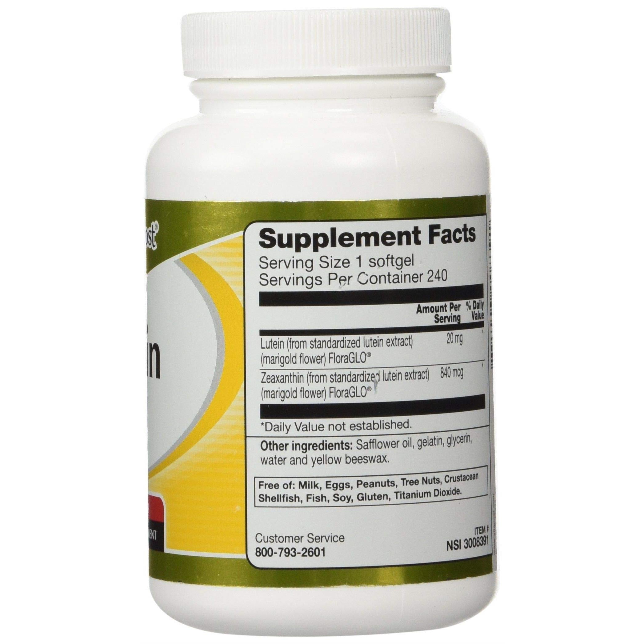 Vitacost Synergy Lutein 20 Milligram 240 Softgels