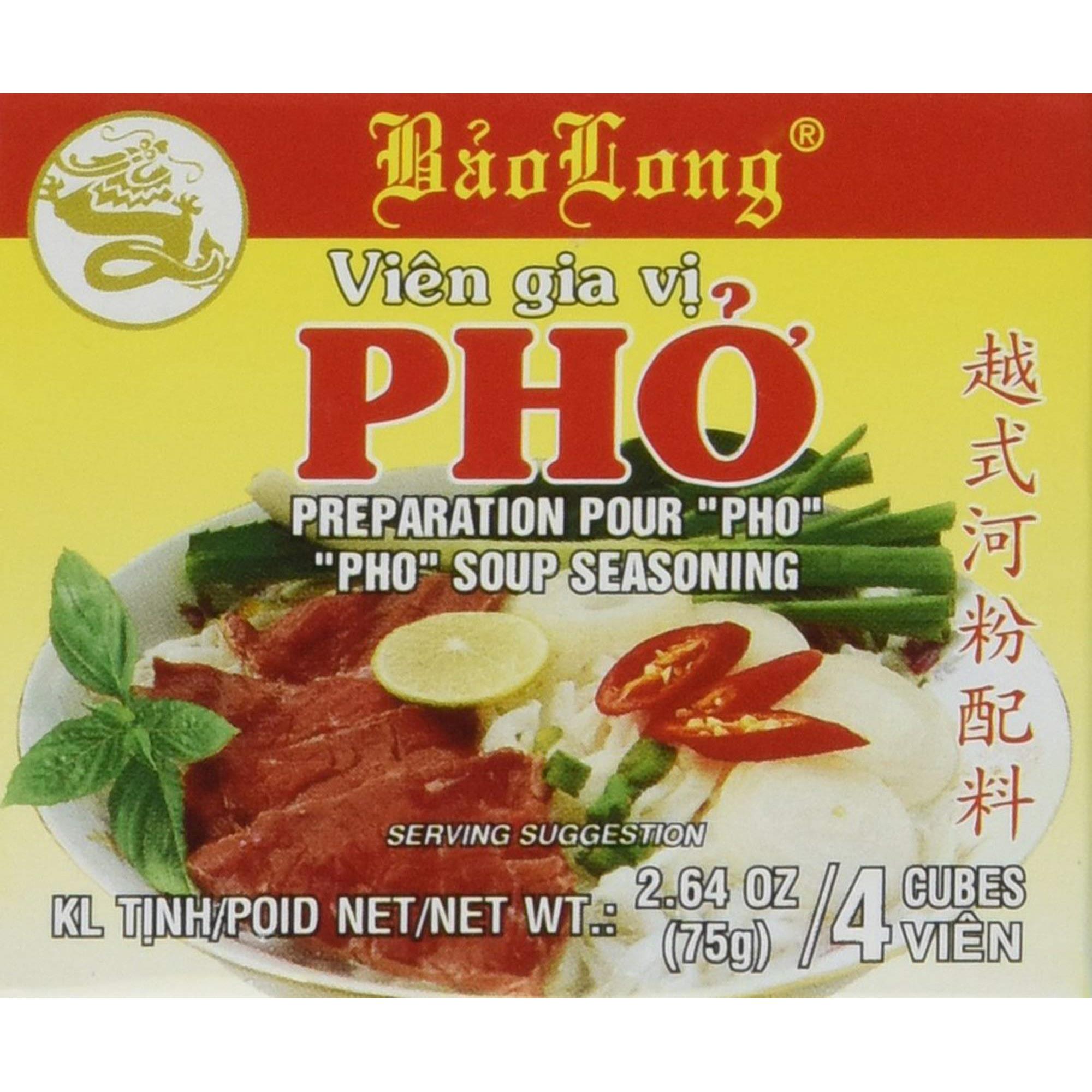 4 Packs Bao Long Pho Beef Flavor Soup Seasoning 16 Cubes