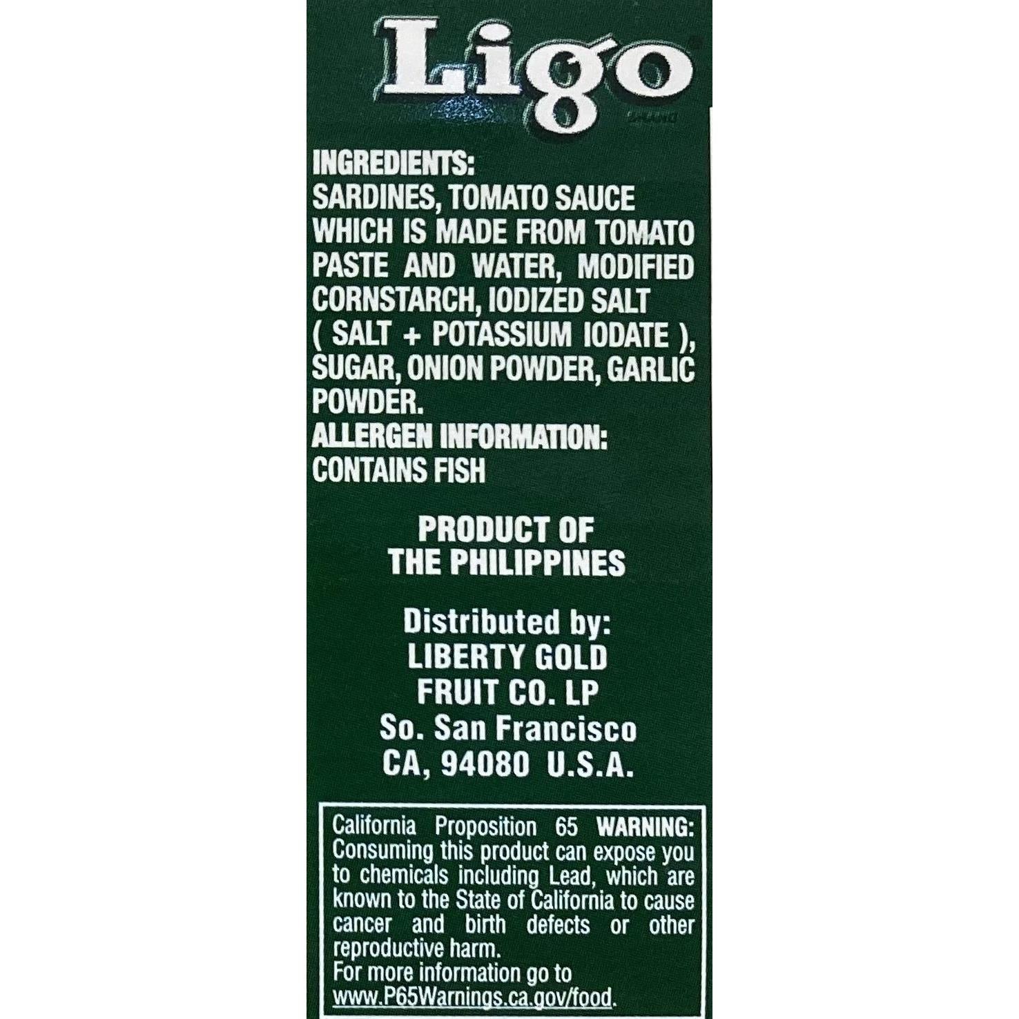 Ligo Sardine Bundle, 3 Cans Sardines in Tomato Sauce, 3 Cans Sardines in Tomato Sauce with Chili Added, [Pack of 6 Cans]