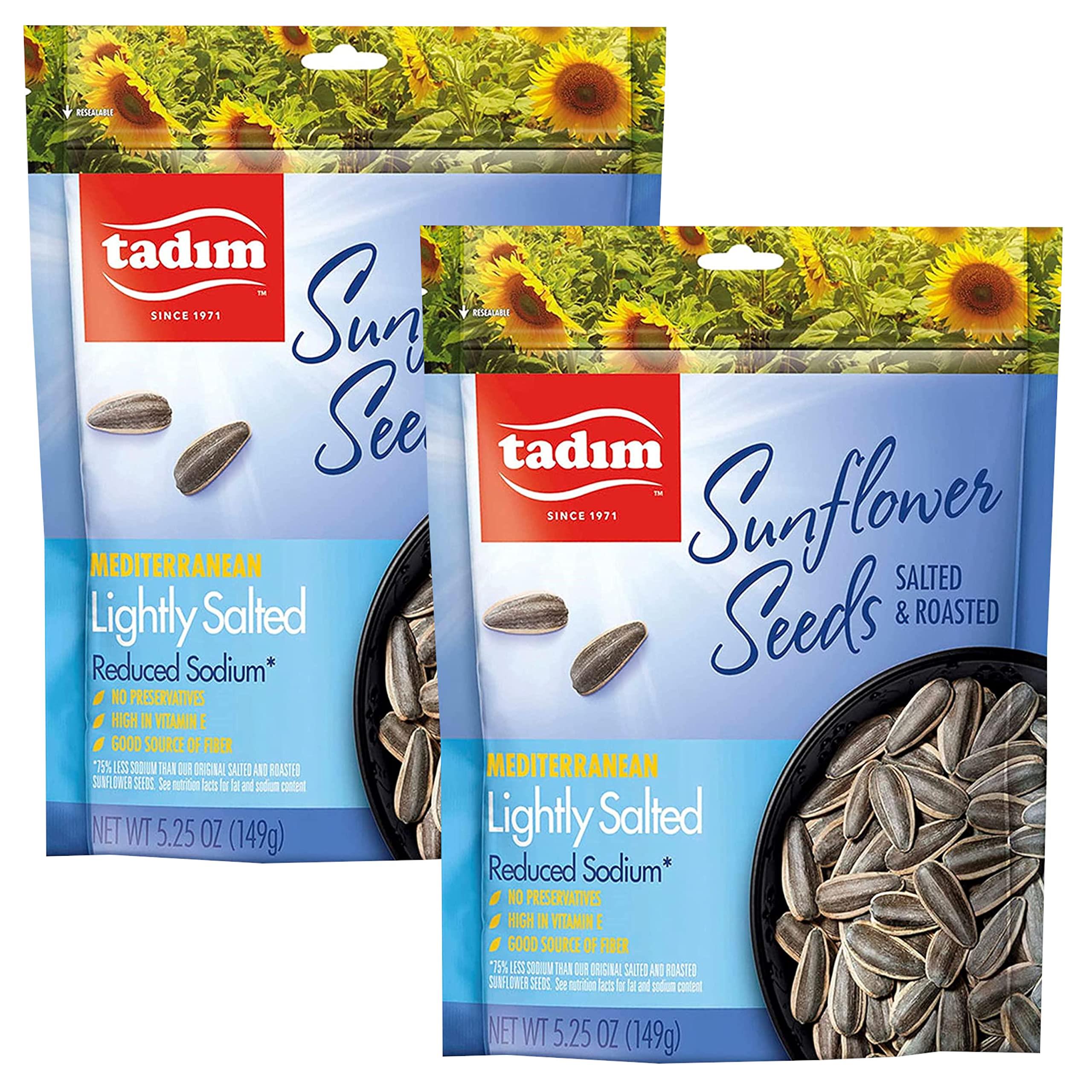 Tadim Mediterranean Black Sunflower Seeds Lightly Salted, 2 Pack (5.25 Ounce Each), Keto Friendly, NON GMO, Vegan