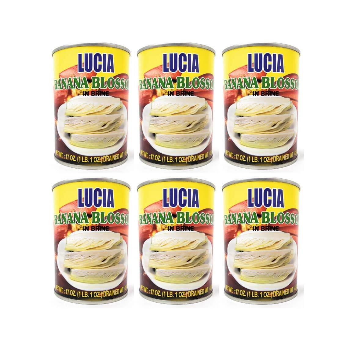 Lucia Banana Blossom in Brine (6 Pack, Total of 102oz)