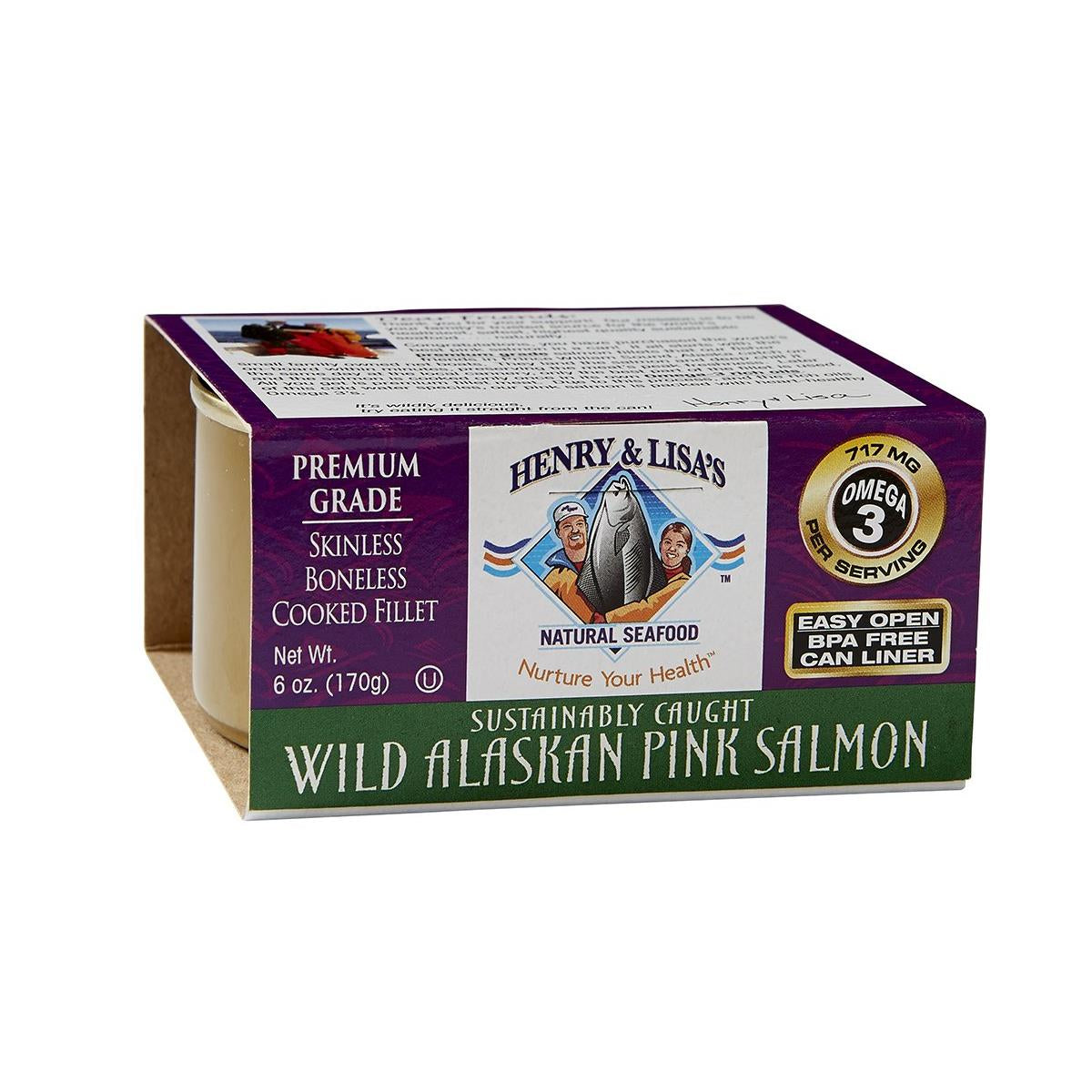 Henry & Lisa's Natural Seafood Wild Alaskan Pink Salmon, 6-Ounce Cans (Pack of 4)