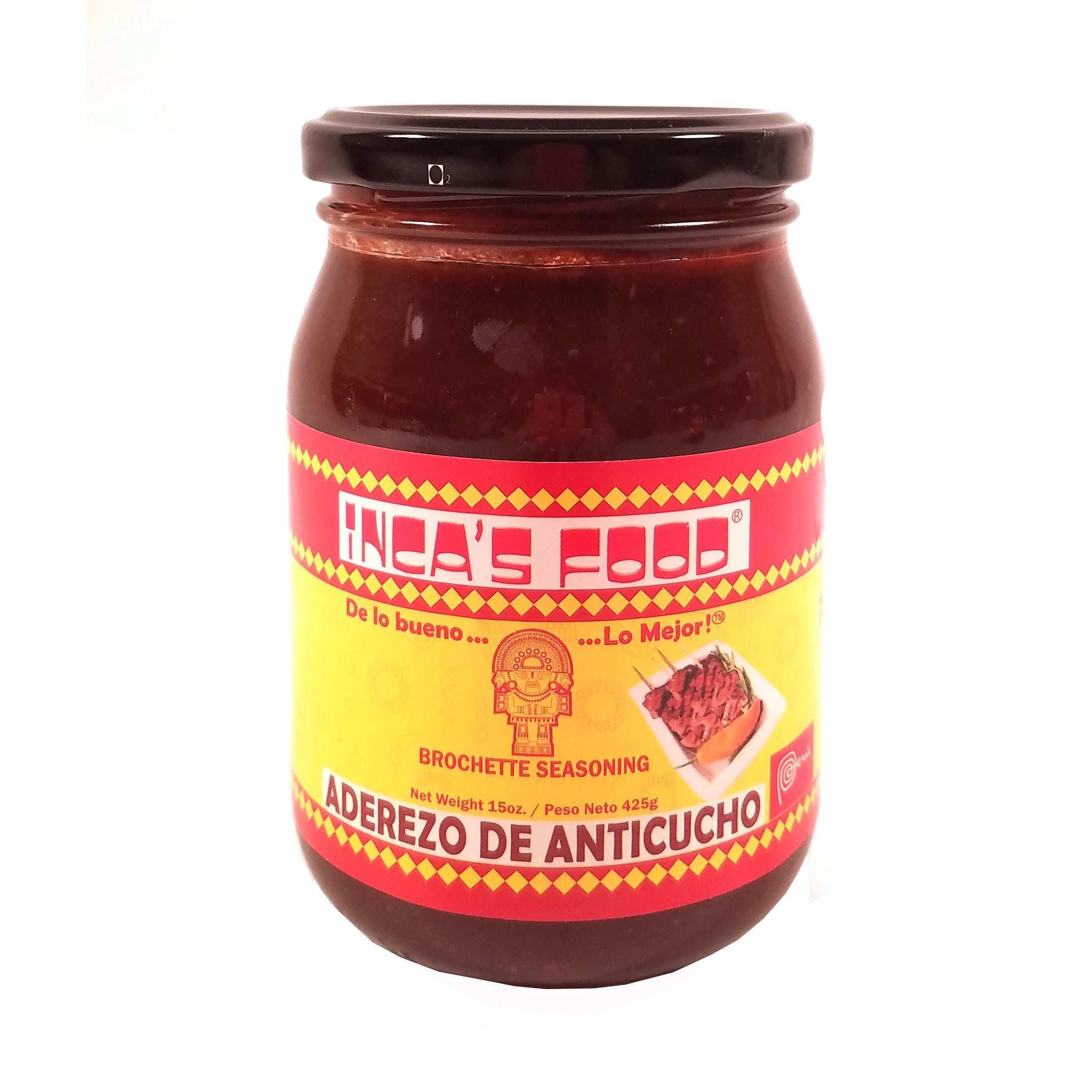 Inca's Food Aderezo De Anticucho/brochette Seasoning 15oz (Single Jar) - Product of Peru