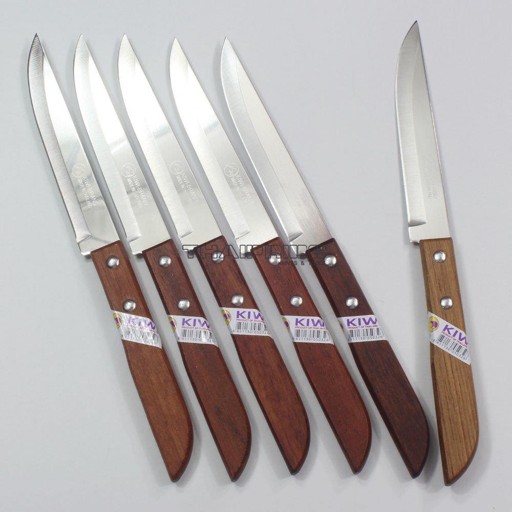 Thai Kitchen Steak Knives Stainless Steel Knives Kiwi 501 6 Pcs per Set