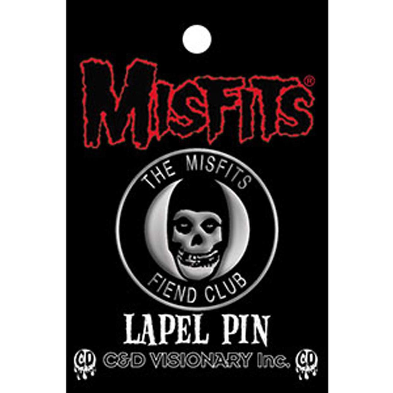 C&D Visionary Misfits Fiend Club 1.5 Inch Metal Lapel Pin, Black, White