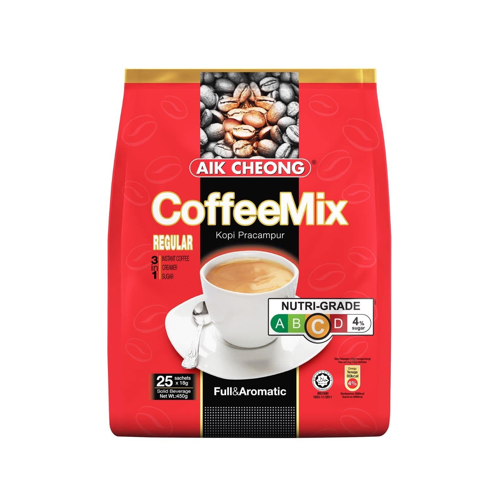 Aik Cheong Instant 3 in 1 Coffee Mix Campuran Minuman Kopi 600g. (20g.x30 Sachets)