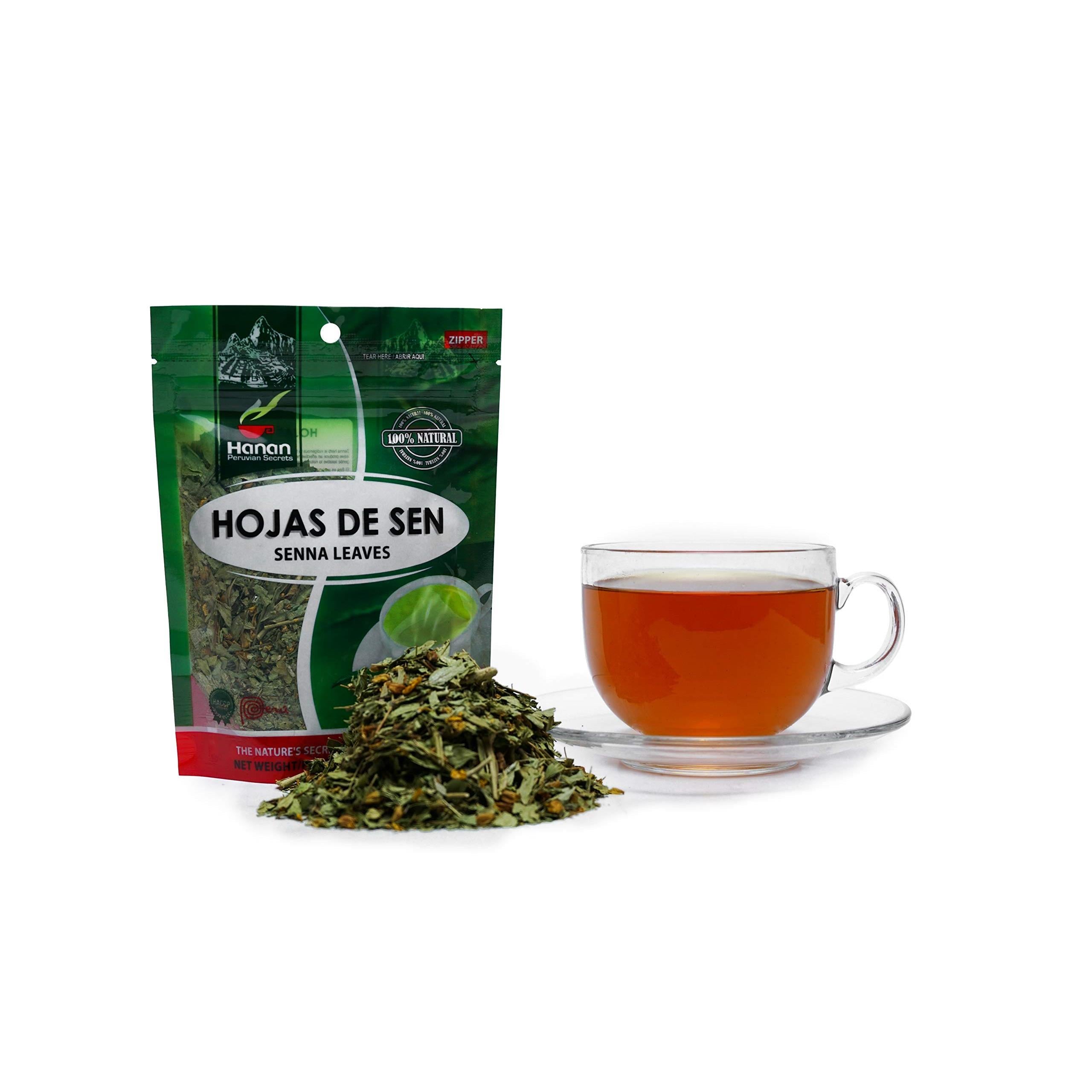 Hanan Peruvian Secrets Hojas de Sen Herbal Tea | 100% Natural Senna Leaves | 1.06oz / 30g | Naturally Aids in Gently Relieving Occasional Constipation and Bloating