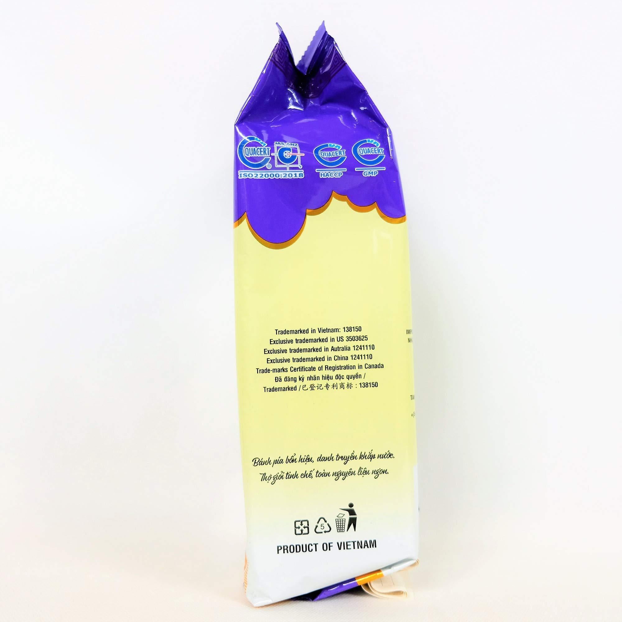 Banh Pia Pia Cake Hopia Cake Tan Hue Vien - Saigon Gourmet, Taro & Durian Flavors, 14 Oz, [Pack of 1]