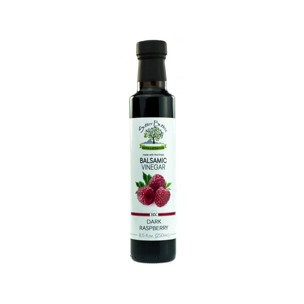 Sutter Buttes Balsamic Vinegar – Dark Raspberry Infused (250ml bottle), Artisan Italian Grape Must Reduction Balsamic Vinegar, Handcrafted Premium Thick and Sweet Golden Aged Vinegar