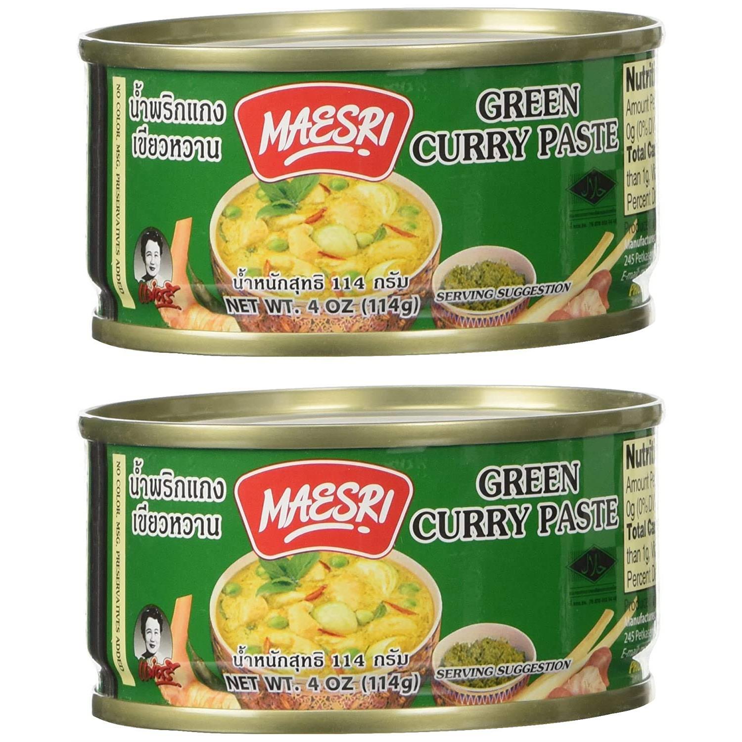 Maesri Thai Green Curry Paste - 4 oz x 2 cans