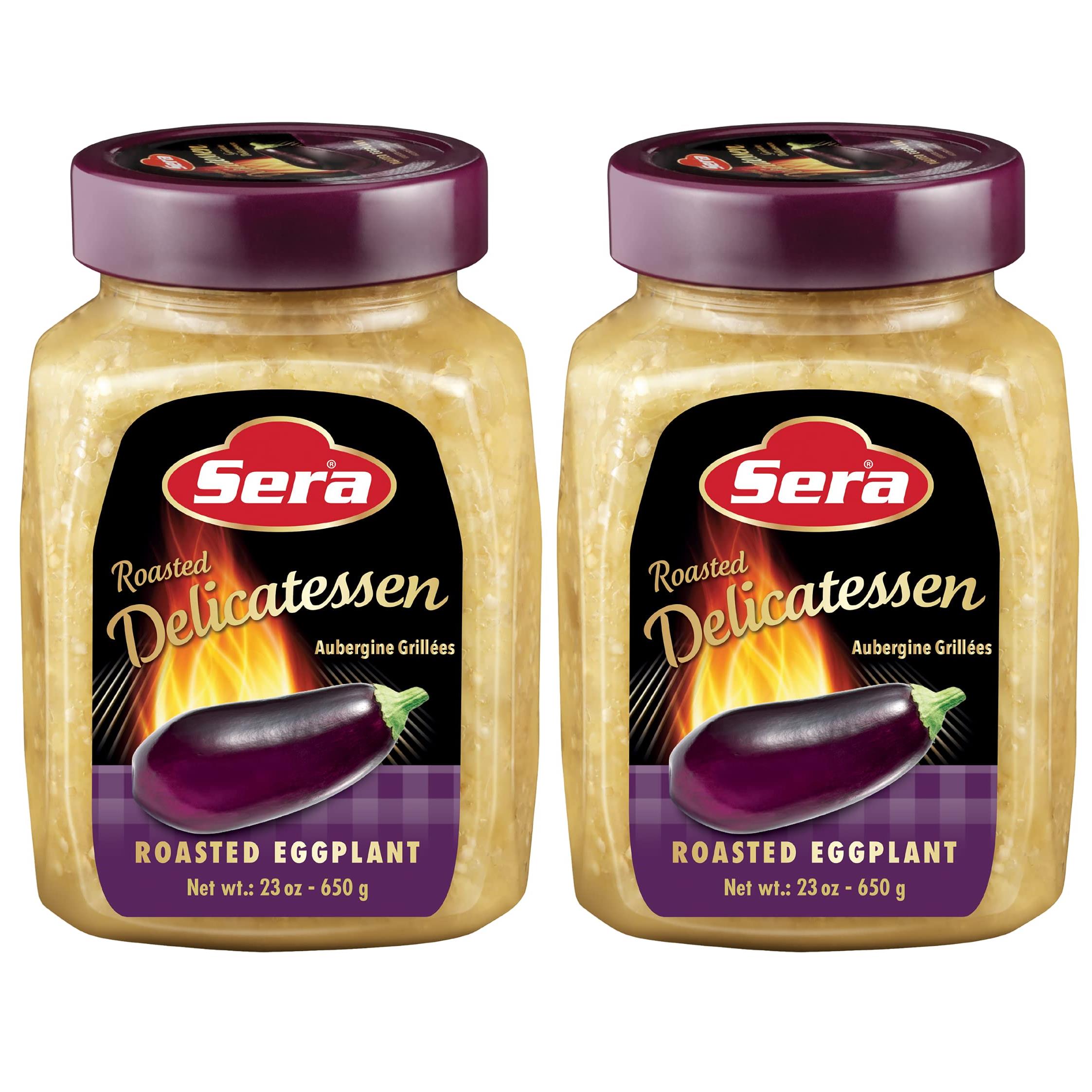 Sera Roasted Delicatessen Roasted Eggplant 23 Oz | Ready to Serve Precooked Eggplant | Smokey Flavor | Perfect for Grilling, Vegetables, Meats, Sandwiches! | Kosher (2 PACK)