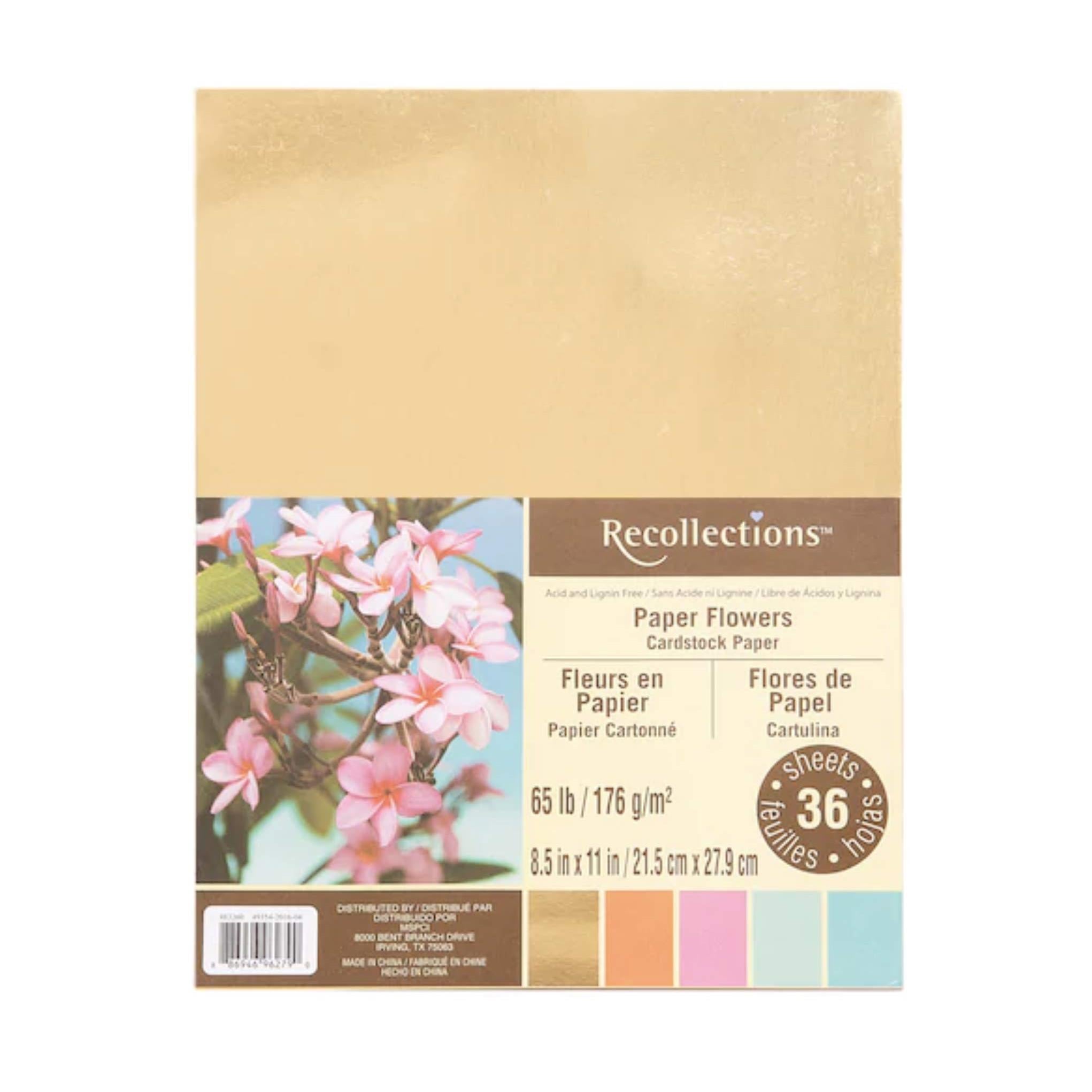 Paper Flowers Assorted Colors Cardstock 36 Sheets Crafting Craft Paper 8.5" x 11"