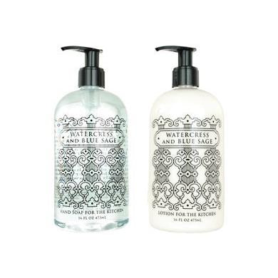 Greenwich Bay Trading Company Kitchen Collection: Watercress and Blue Sage (Hand Soap & Lotion)