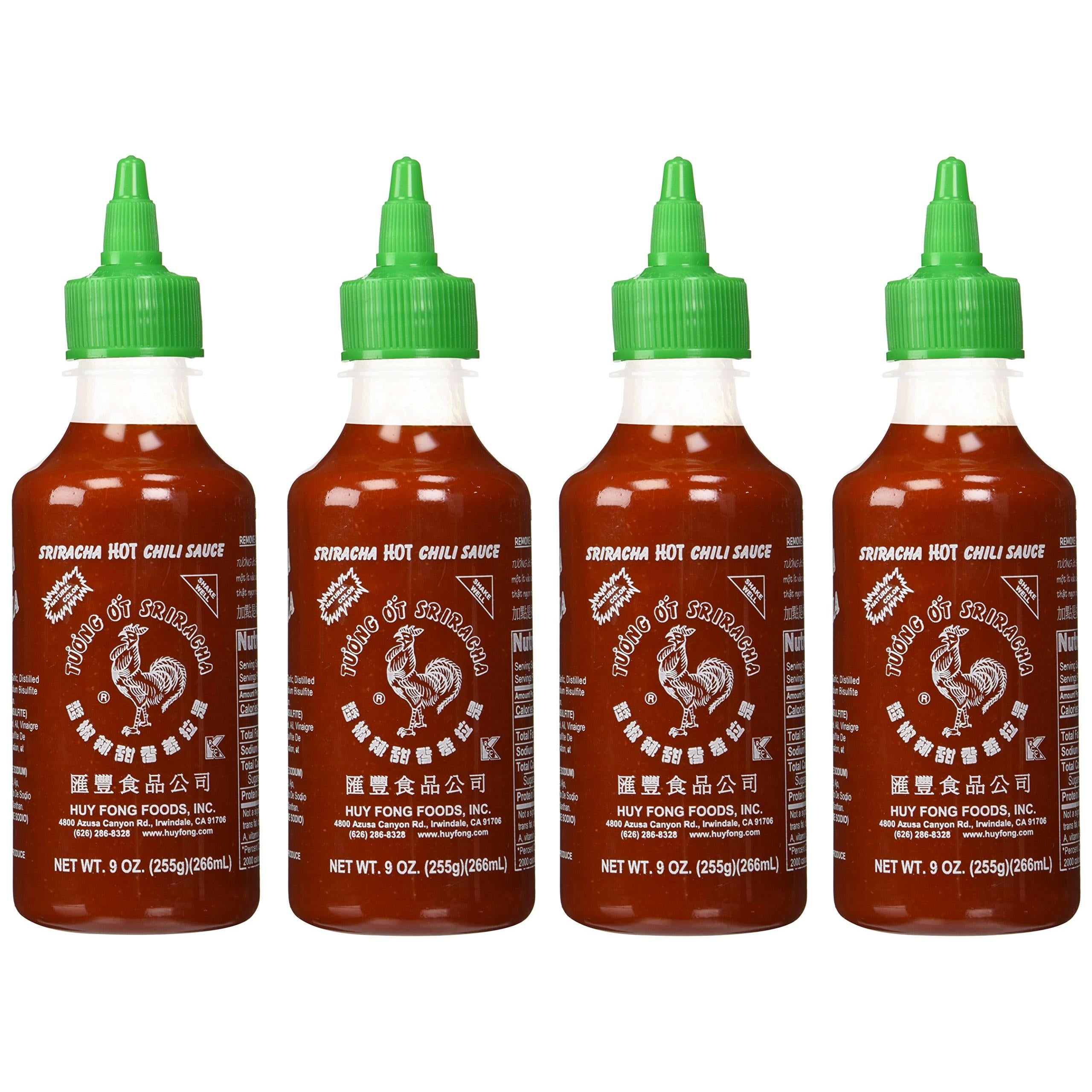 Huy Fong, Sriracha Hot Chili Sauce, 9 Ounce Bottle (4 Pack)