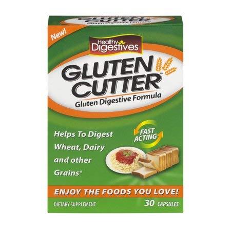 Healthy Digestives Gluten Cutter Enzyme Formula - Helps Improve Your Bodies Gluten Digestion and Assist in Breaking Down Wheat, Dairy and Other Grains - 30 Servings, Capsules (Pack of 3) KC#CIE