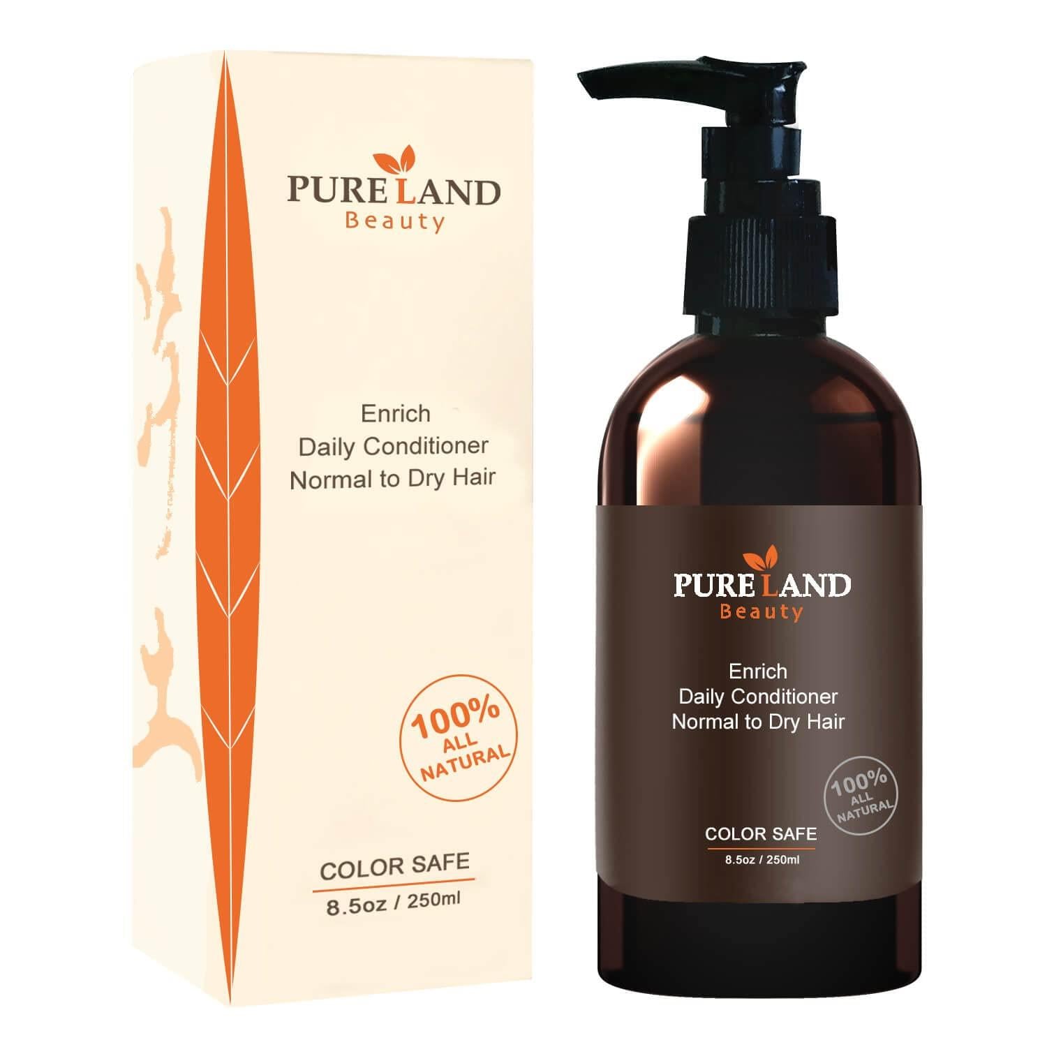 PURELAND Beauty Enrich Daily Conditioner, All Natural Hair Conditioner for Color Serviced and Coarse Hair, Dry Hair - Salon Deep Treatments - 8.5 fl oz.