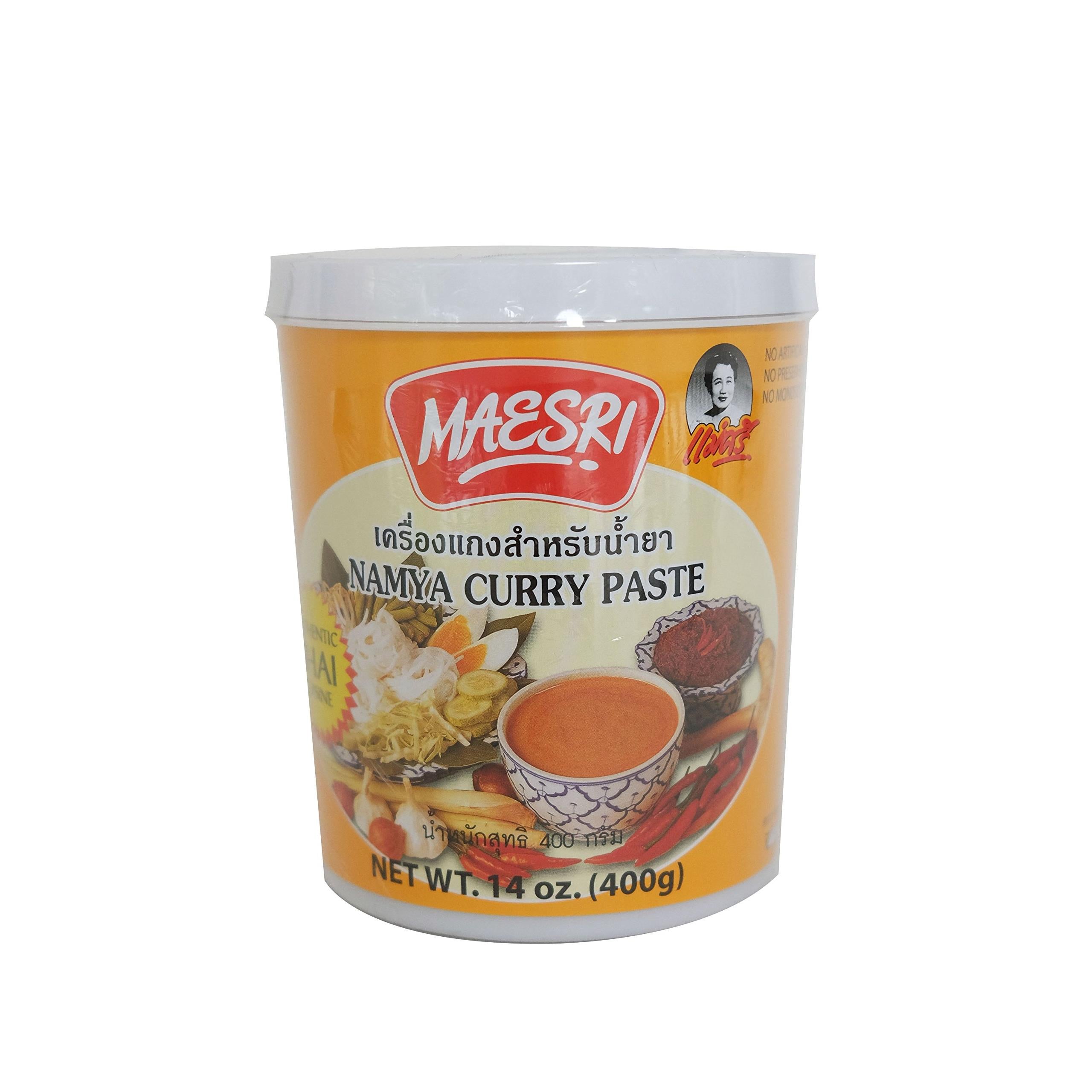 MAESRI Namya (Red) Curry Paste for Thai Style Noodle, Authentic Thai Crusine