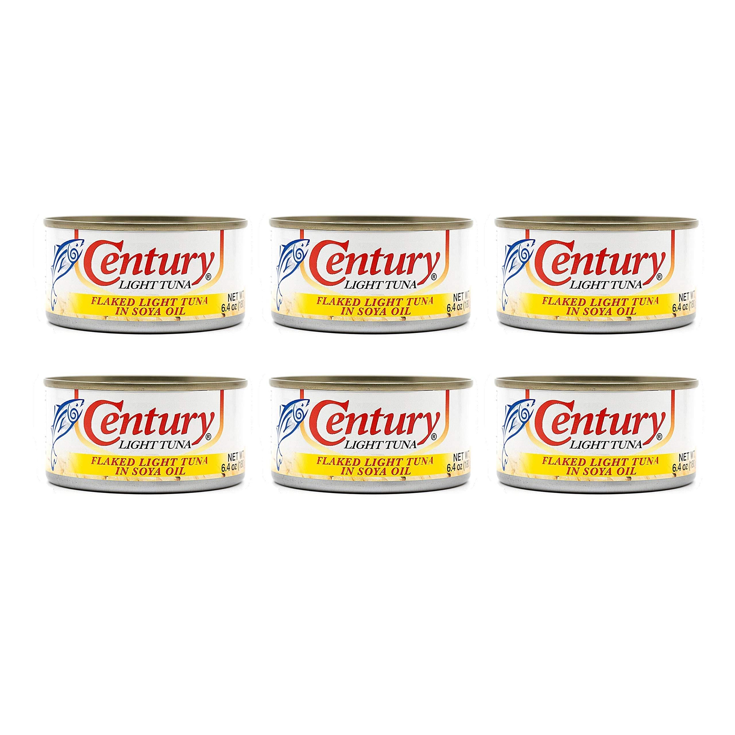 Century Filipino Flaked Light Tuna in Soya Oil (6 Pack, Total of 38.4oz)