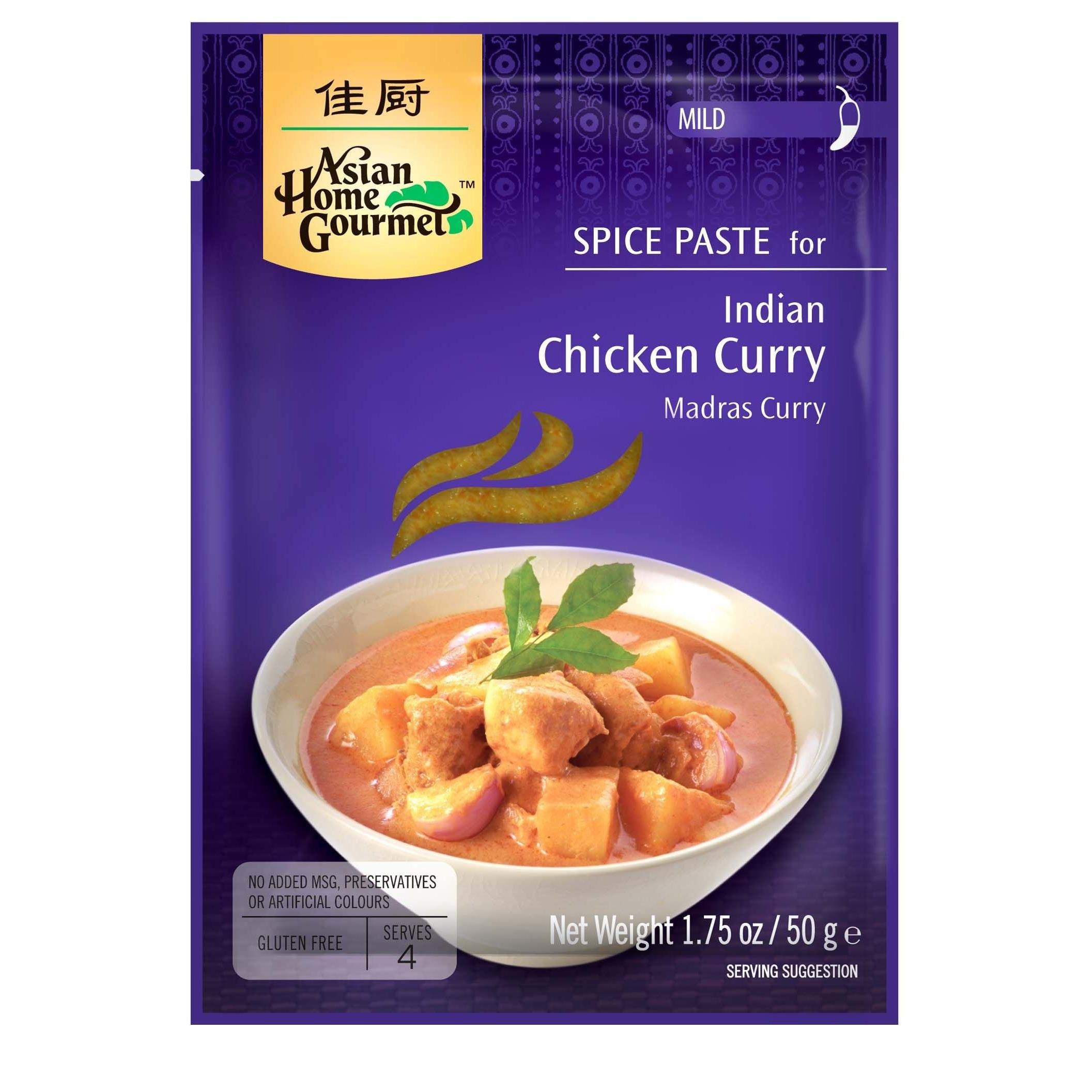 Asian Home Gourmet, Indian Spice Chicken Curry (Madras Curry) Mix, 1.75-Ounce Pouch (Pack of 12)