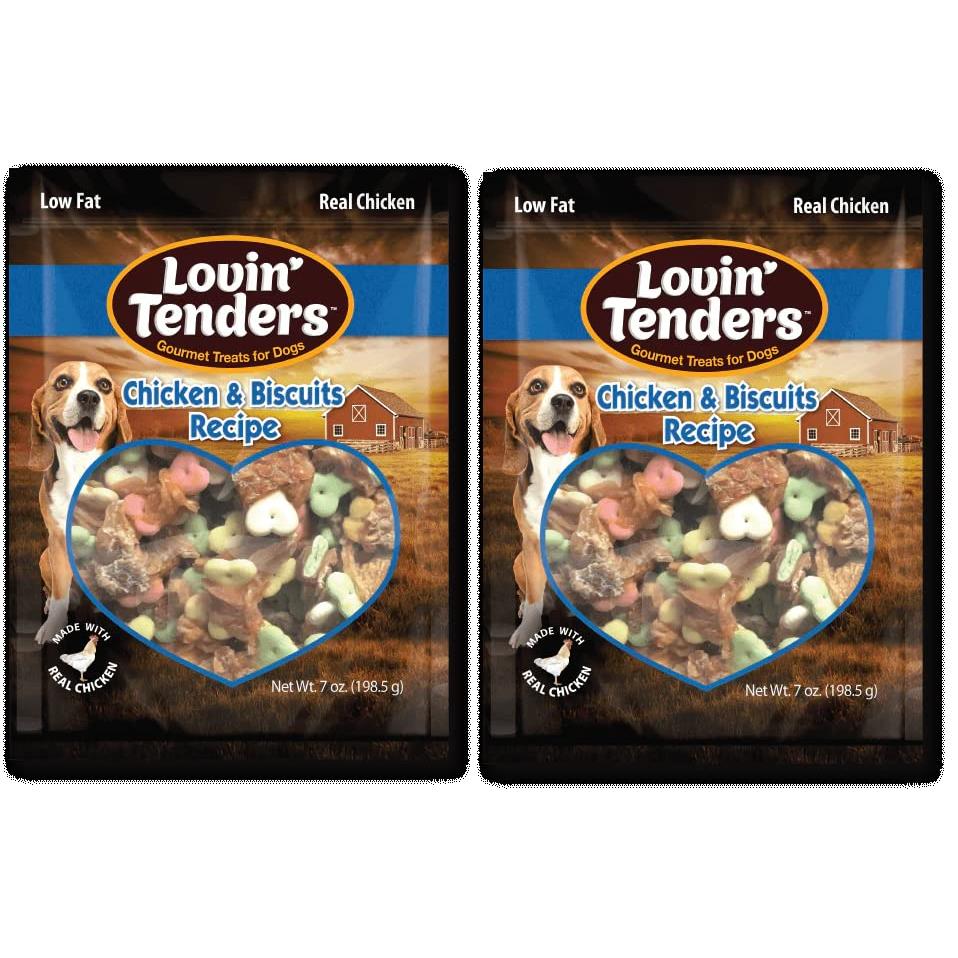 Lovin' Tenders Chicken Bones Natural Dog Treats (Biscuits, 2 - 7oz Bags)