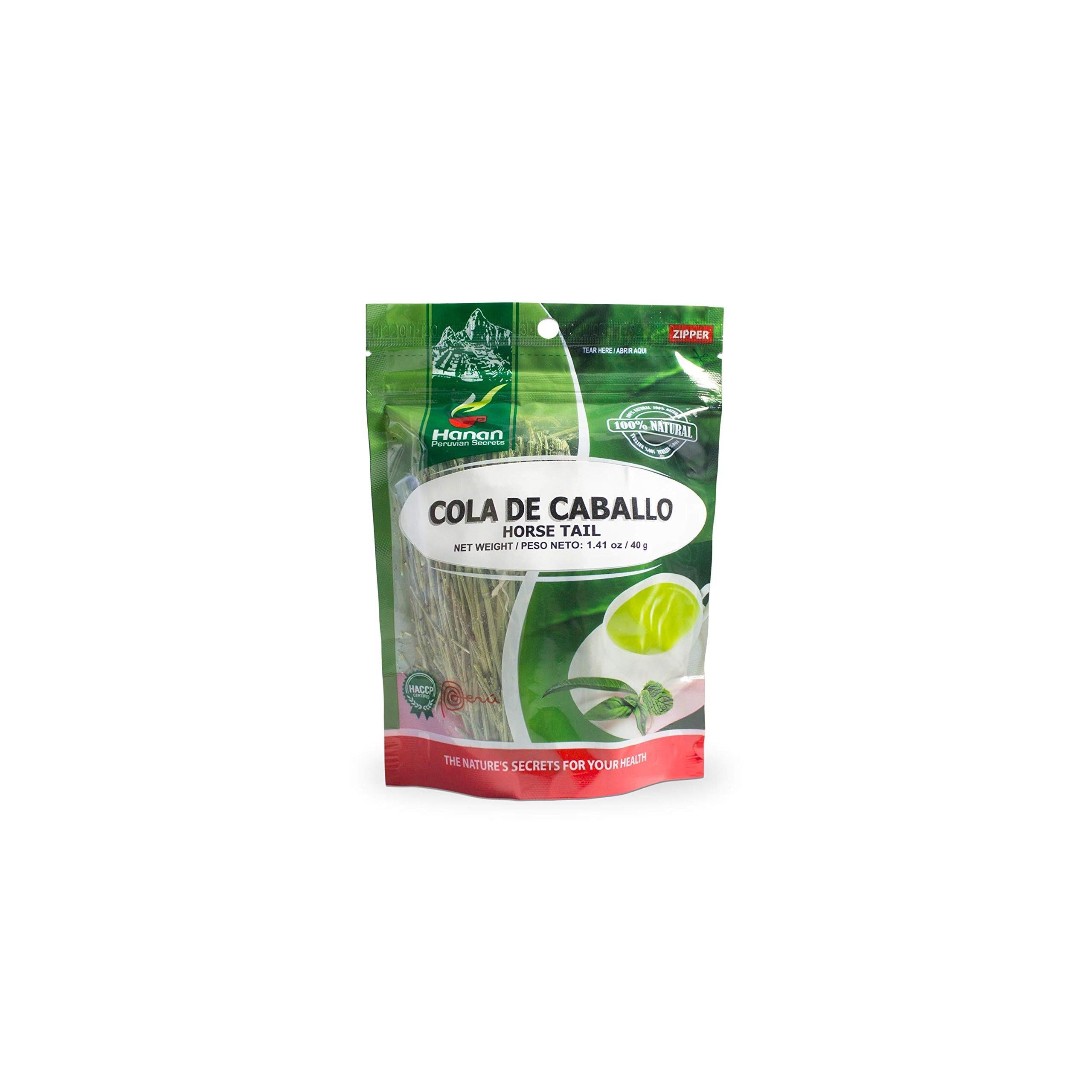 Hanan Peruvian Secrets Cola de Caballo Herbal Tea | 100% Natural Horsetail | 1.41oz / 40g | Naturally Aids in Maintaning Healthy Urinary Tract and Prostate Functions | Promotes Healthy Skin, Hair and Nails - 1 Pack