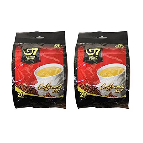 Trung Nguyen G7 3In1 Instant Coffee, 22 Sachets (2 Pack - 44 sachets), Coffee Blend with Creamer and Sugar, 16gr/sachet, Pack of 2
