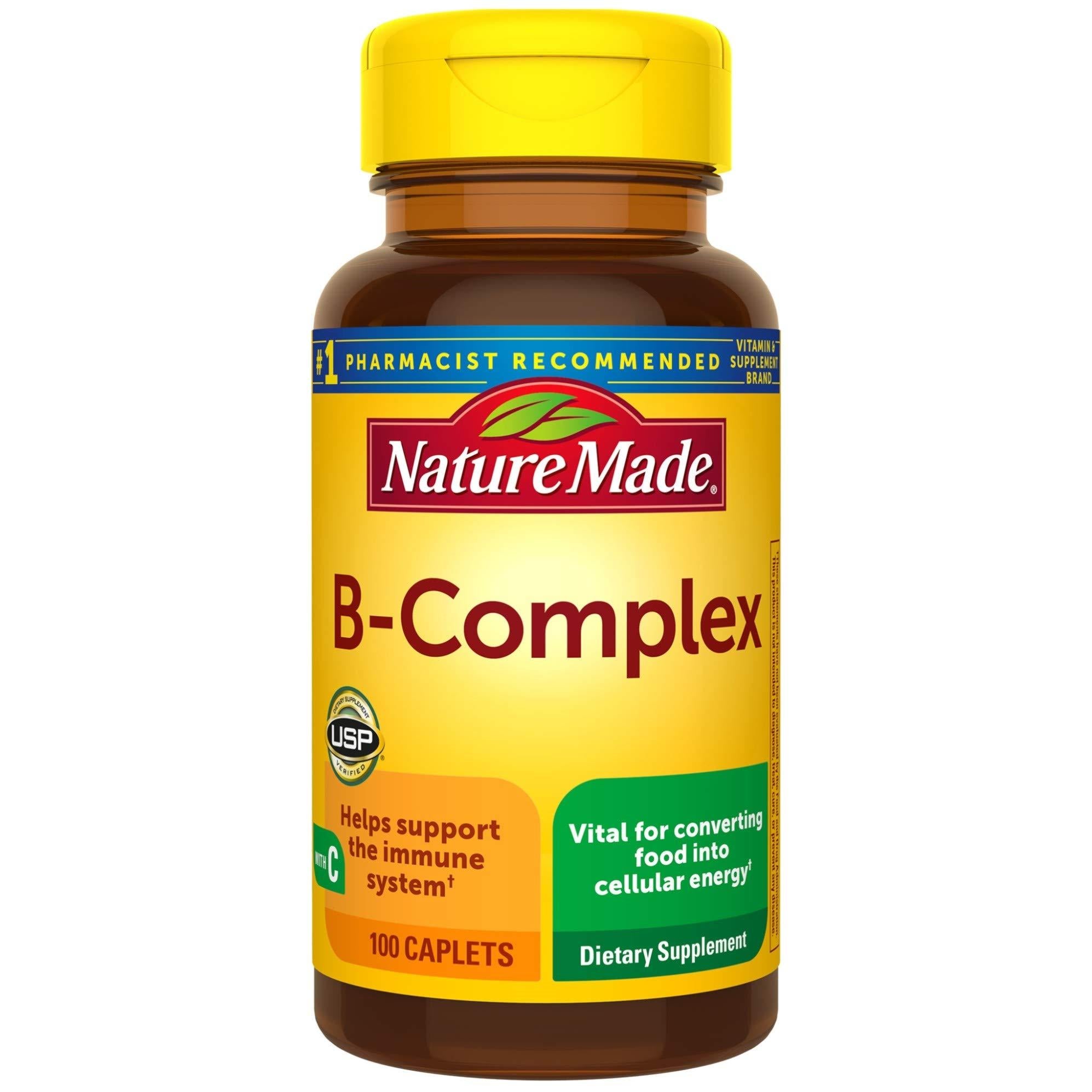 Nature Made B-Complex with Vitamin C Caplets, 100 Count (Pack of 3)
