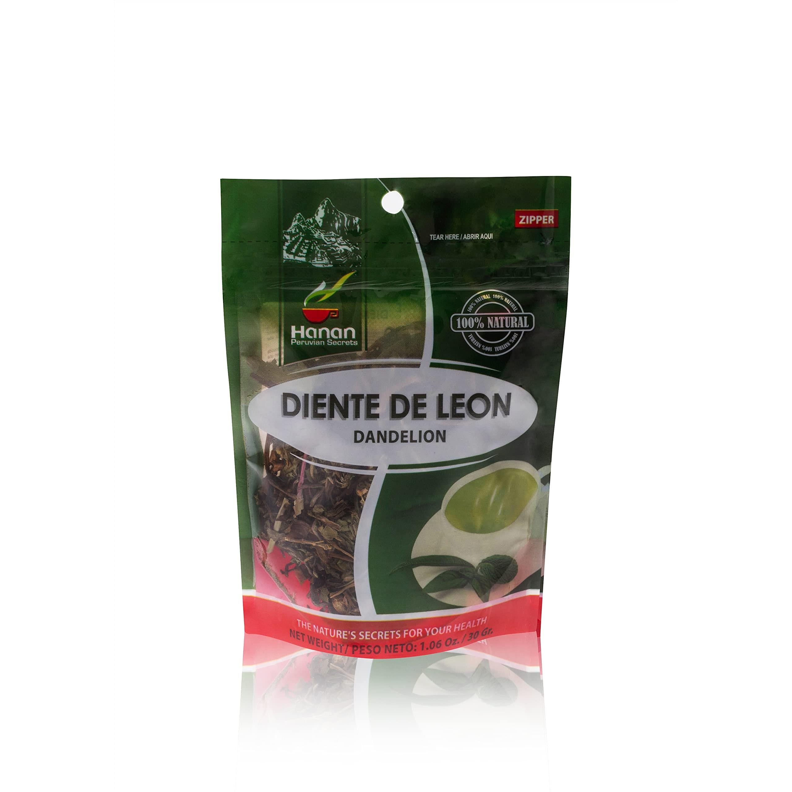 Hanan Peruvian Secrets Diente De Leon Herbal Tea | 100% Natural Dandelion Leaves | 1.06oz / 30g | Naturally Supports Healthy Digestion | Soothes Occasional Stomach Discomfort -3 Pack