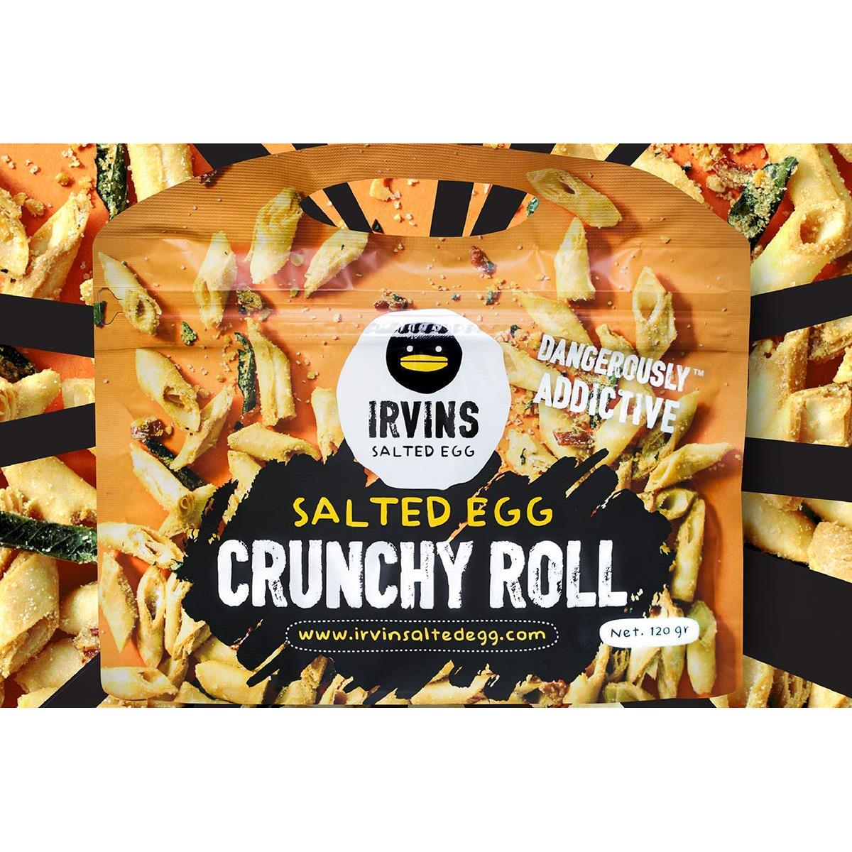 IRVINS The Salted Egg Crunchy Roll Addicted Snacks 120g [Singapore Imported]