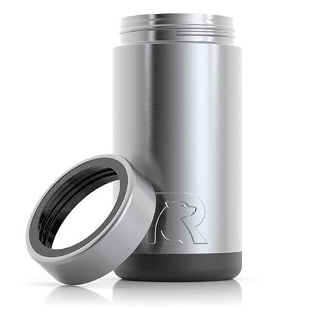 RTIC Can Cooler with Splash Proof Lid, 16 oz, Stainless Steel, Koozies for Soda Cans & Beer Bottles, Stainless Steel, Sweat Proof, Vacuum-Insulated, Keeps Hot & Cold Longer
