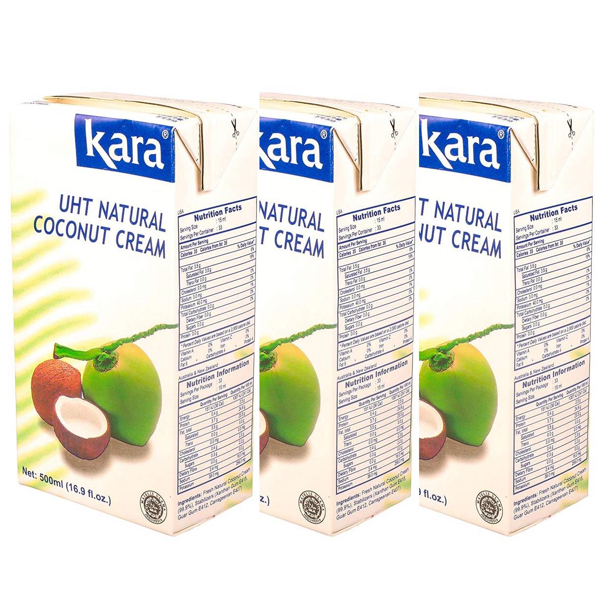 Kara, Coconut Classic (UHT Natural) (Cream 16.9 oz, 3 Packs)